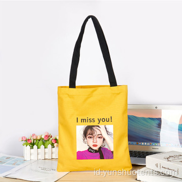 Katun Kanvas Kustom Digital Print Canvas Tote Bag